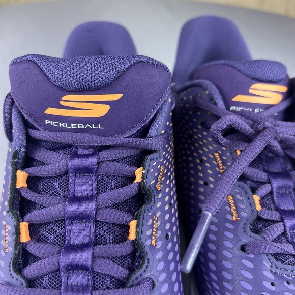 Skechers SLAM Pickleball 174201 Women's 8 Purple Orange White Sneakers Lace Up - Picture 11 of 14